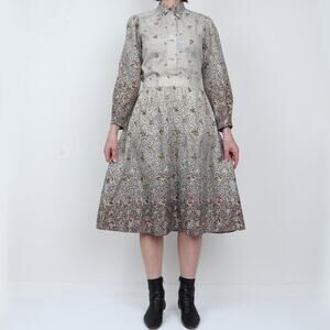 Vintage 1970s California Girl Printed Skirt Set M/L